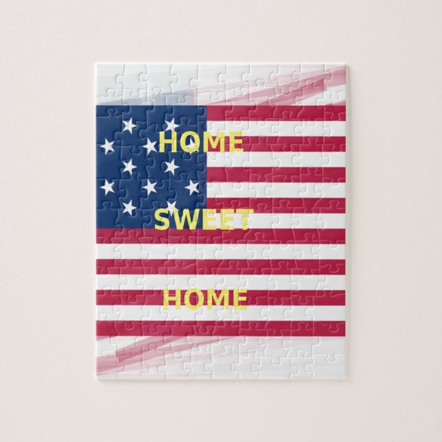 USA Flag "Home Sweet Home" Art Print Jigsaw Puzzle (Vertical)