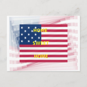 USA Flag "Home Sweet Home" Art Print Postcard