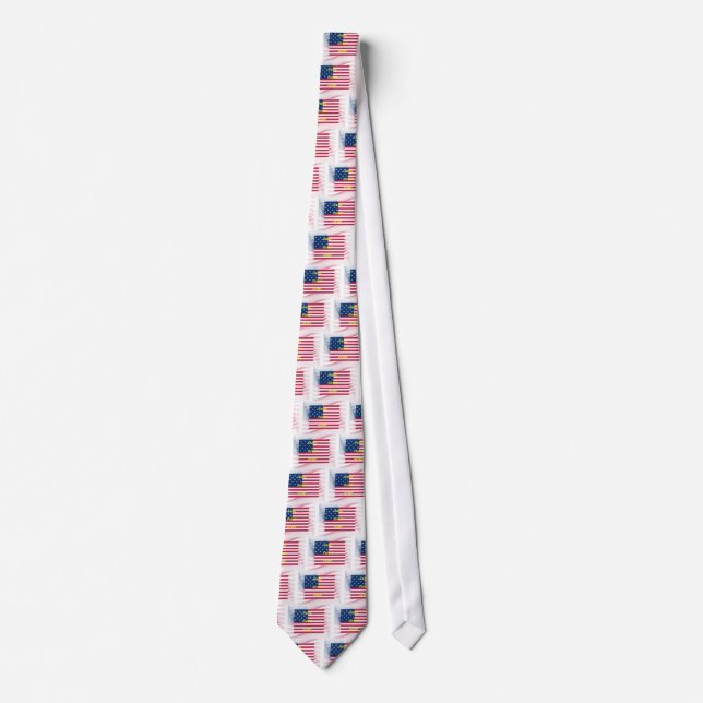 USA Flag "Home Sweet Home" Art Print Tie (Front)