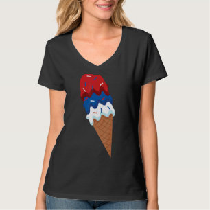 Usa Flag Ice Cream Independence 4th Of July Graph T-Shirt
