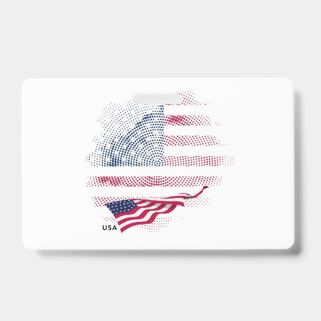 USA flag ID Badge (Front)