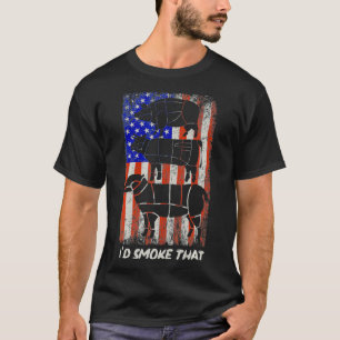 USA Flag Id Smoke That Patriotic American BBQ Barb T-Shirt