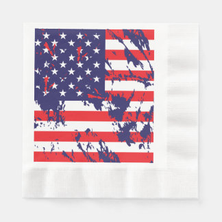USA Flag in a Distressed Pattern Napkin