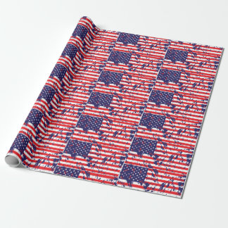USA Flag in a Distressed Pattern Wrapping Paper