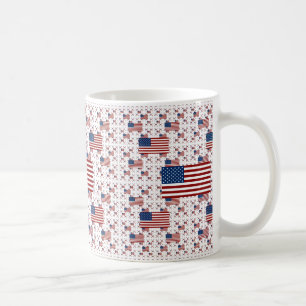 USA Flag in Layers Coffee Mug