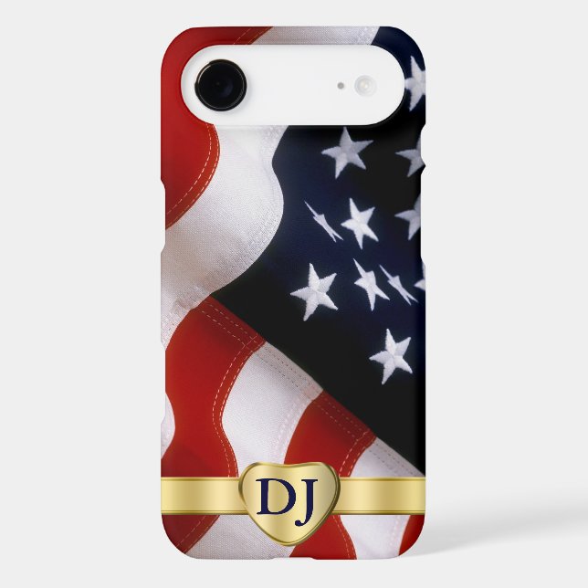USA Flag iPhone 6 Plus Monogram Case (Back)