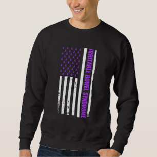 Usa Flag Irritable Bowel Syndrome Periwinkle Blue Sweatshirt