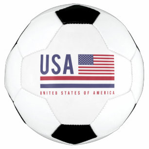 USA Flag & ISO Code Alpha-3 Design Football