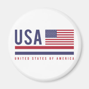 USA Flag & ISO Code Alpha-3 Design Magnet