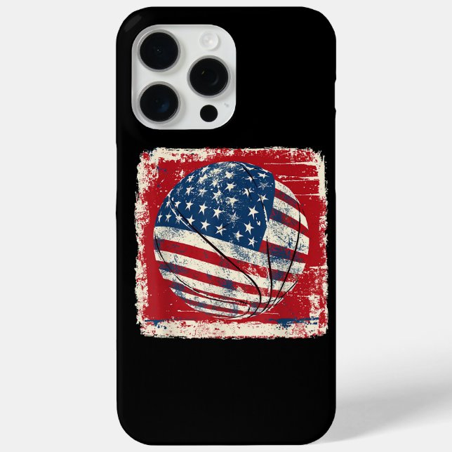 USA Flag July 4th Basketball Case-Mate iPhone Case (Back)