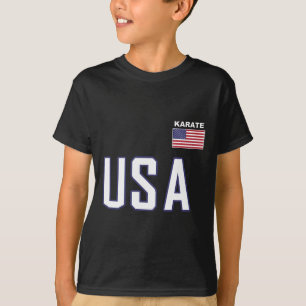 Usa Flag Karate Cool Team Equipment Martial Arts M T-Shirt