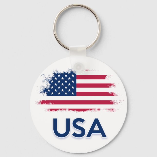 USA Flag        Key Ring (Front)