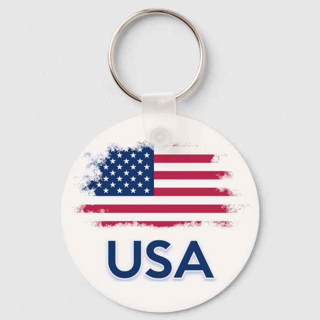 USA Flag   Key Ring (Front)