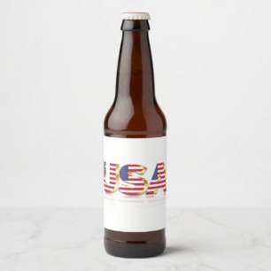USA Flag Label United States of America