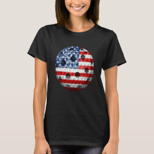 Usa Flag Lacrosse Ball Sport Family Kids 4th Of J T-Shirt