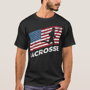 USA Flag Lacrosse Player Sayings horseshoe betting T-Shirt