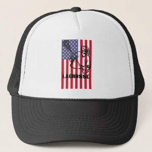 USA flag Lacrosse Unlimited lax player Trucker Hat