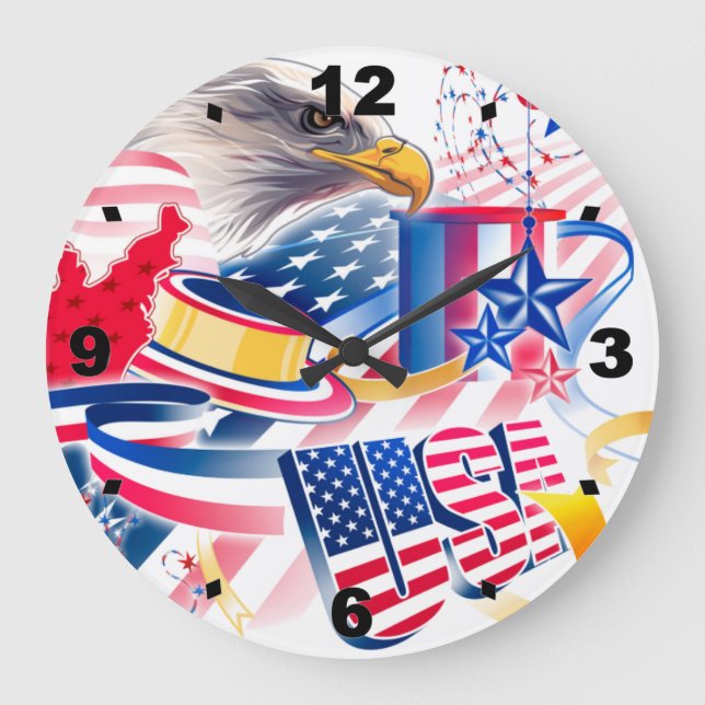 USA Flag Large Clock (Front)
