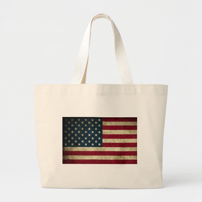USA Flag Large Tote Bag (Front)