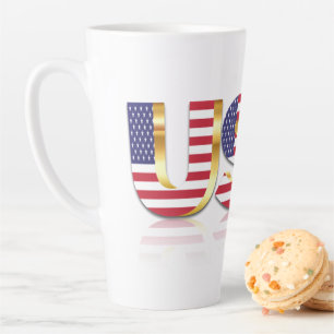 USA Flag Latte Mug