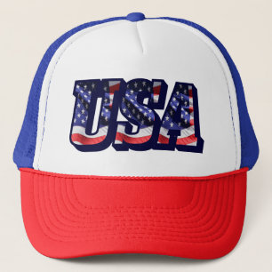 USA Flag Letters, American Flag Trucker Hat
