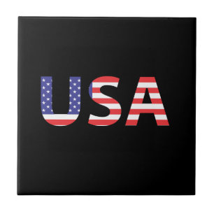 USA Flag Letters Tile