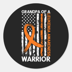 Usa Flag Leukaemia Awareness Month Us American For Classic Round Sticker