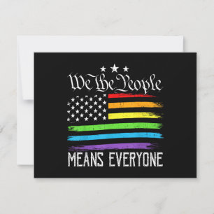 USA Flag LGBTQ Equality We the People Means Everyo Thank You Card