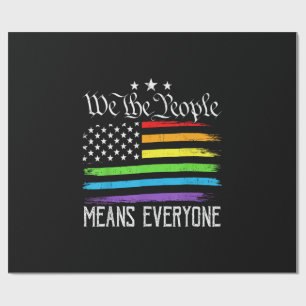 USA Flag LGBTQ Equality We the People Means Everyo Wrapping Paper