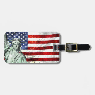 USA FLAG & LIBERTY LUGGAGE TAG
