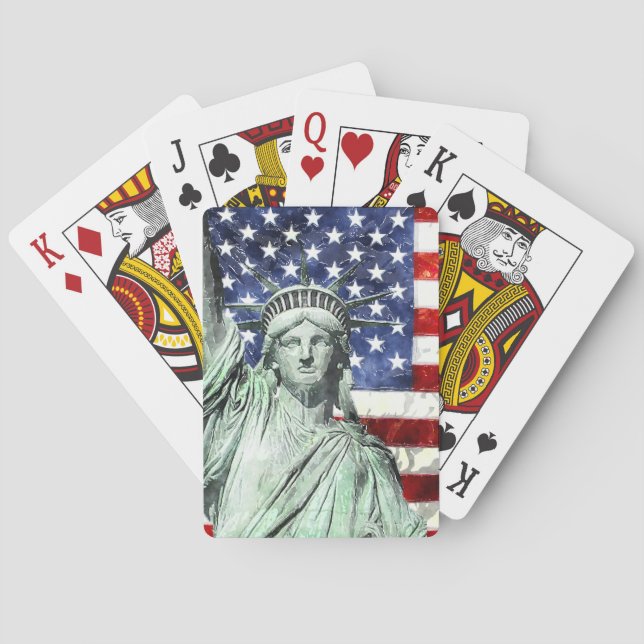 USA FLAG & LIBERTY PLAYING CARDS (Back)