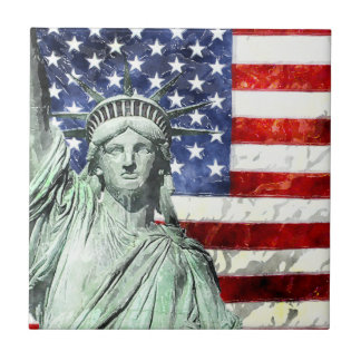 USA FLAG & LIBERTY TILE