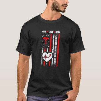 Usa Flag Licensed Practical Nurse Medical Lpn Nurs T-Shirt