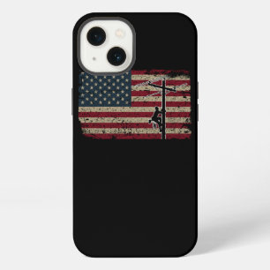 USA Flag Lineman Patriotic Electrician Gift iPhone 13 Case