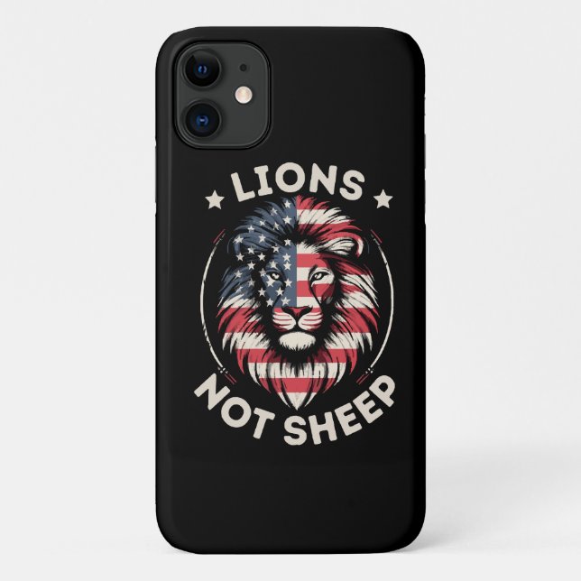 USA FLAG , LIONS NOT SHEEP Case-Mate iPhone CASE (Back)