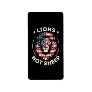 USA FLAG , LIONS NOT SHEEP LABEL