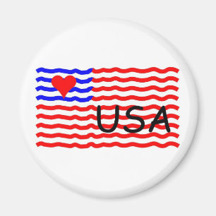USA FLAG -LOVE MAGNET