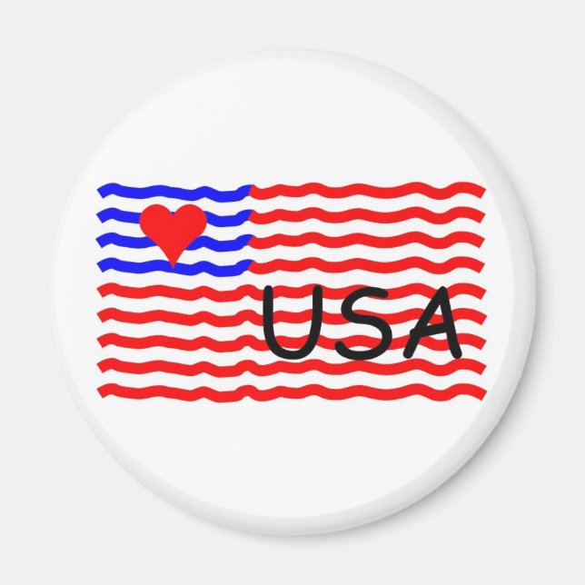 USA FLAG -LOVE MAGNET (Front)