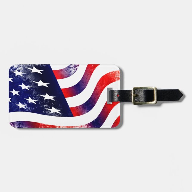 USA FLAG LUGGAGE TAG (Front Horizontal)
