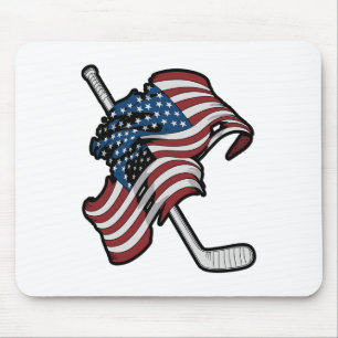 Usa Flag Made Of Hockey Sticks Mouse Mat
