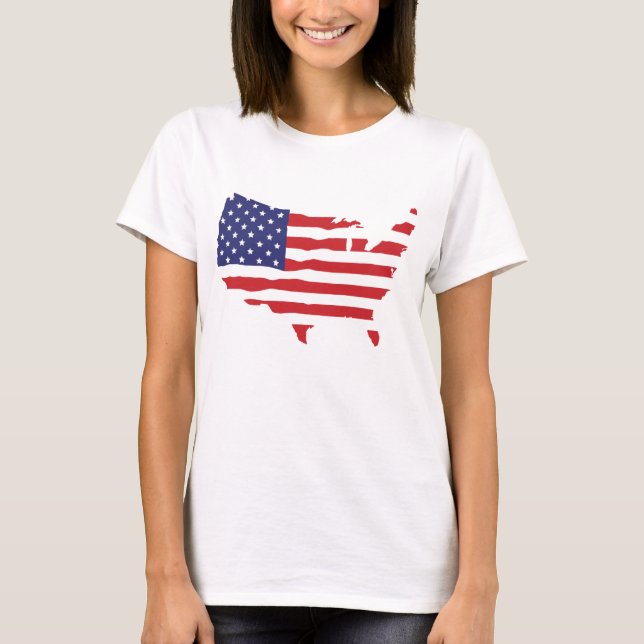 USA flag map T-Shirt (Front)