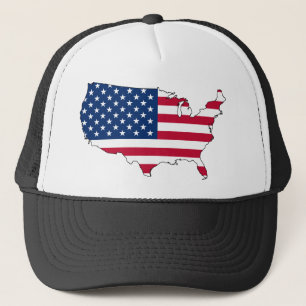 usa flag map trucker hat