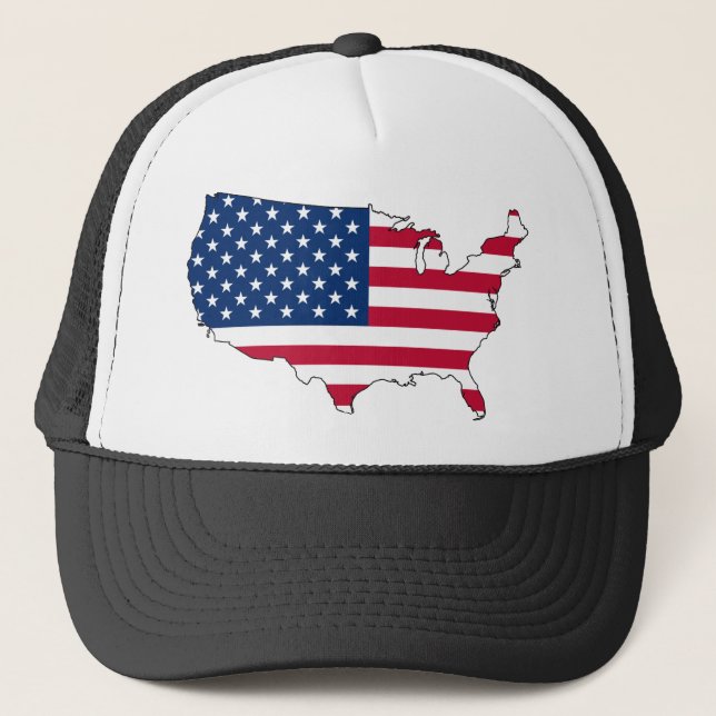 usa flag map trucker hat (Front)