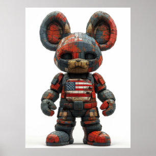 USA Flag Mascot — Modern Patriotic Wall Art