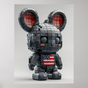  USA Flag Mascot — Modern Patriotic Wall Art