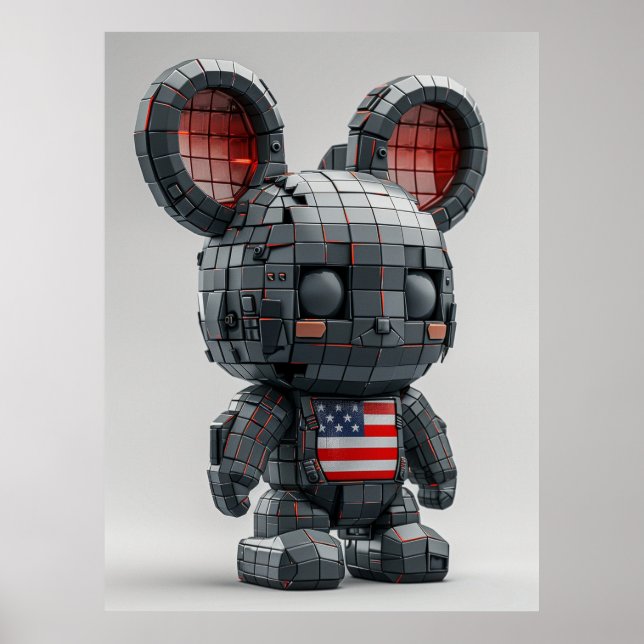  USA Flag Mascot — Modern Patriotic Wall Art (Front)