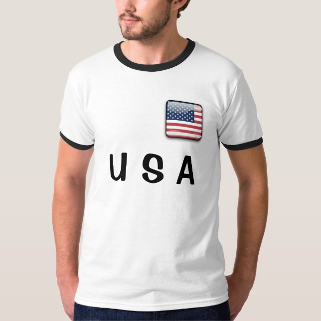 USA flag Men's Basic Ringer T-Shirt (Front)
