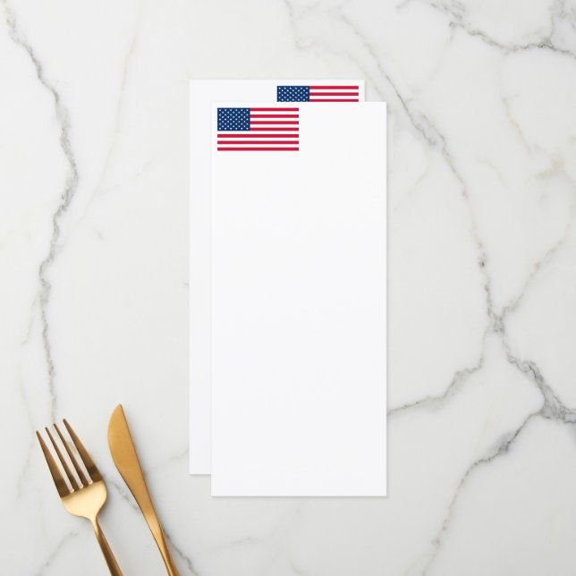 USA Flag Menu United States of America (Front/Back In Situ)