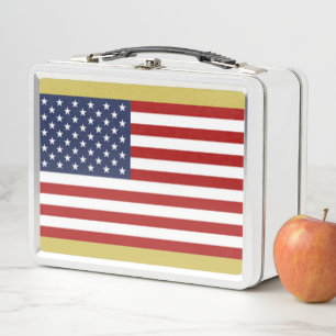 USA FLAG Metal Lunch Box