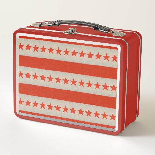 USA Flag Metal Lunch Box (Front)